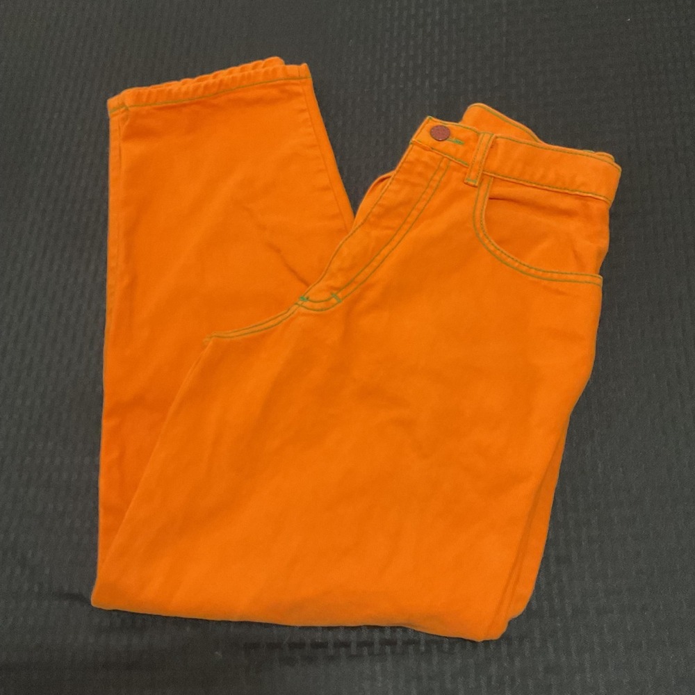 Vintage Cross Colours Jeans Kids 14 Orange Straight Relaxed Denim Made USA 90s